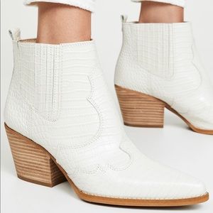 Sam Edelman ivory croc Winona booties